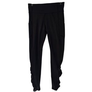 Lululemon Align Black High Rise Side Pocket Ruched Leggings Size 6